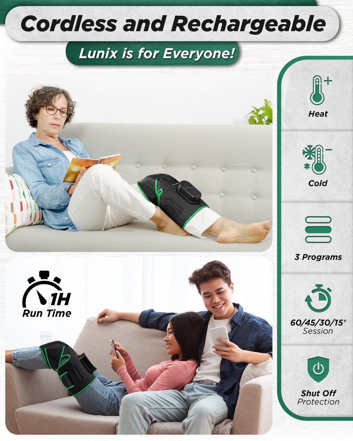 LX4 Knee Massager, Forest Green