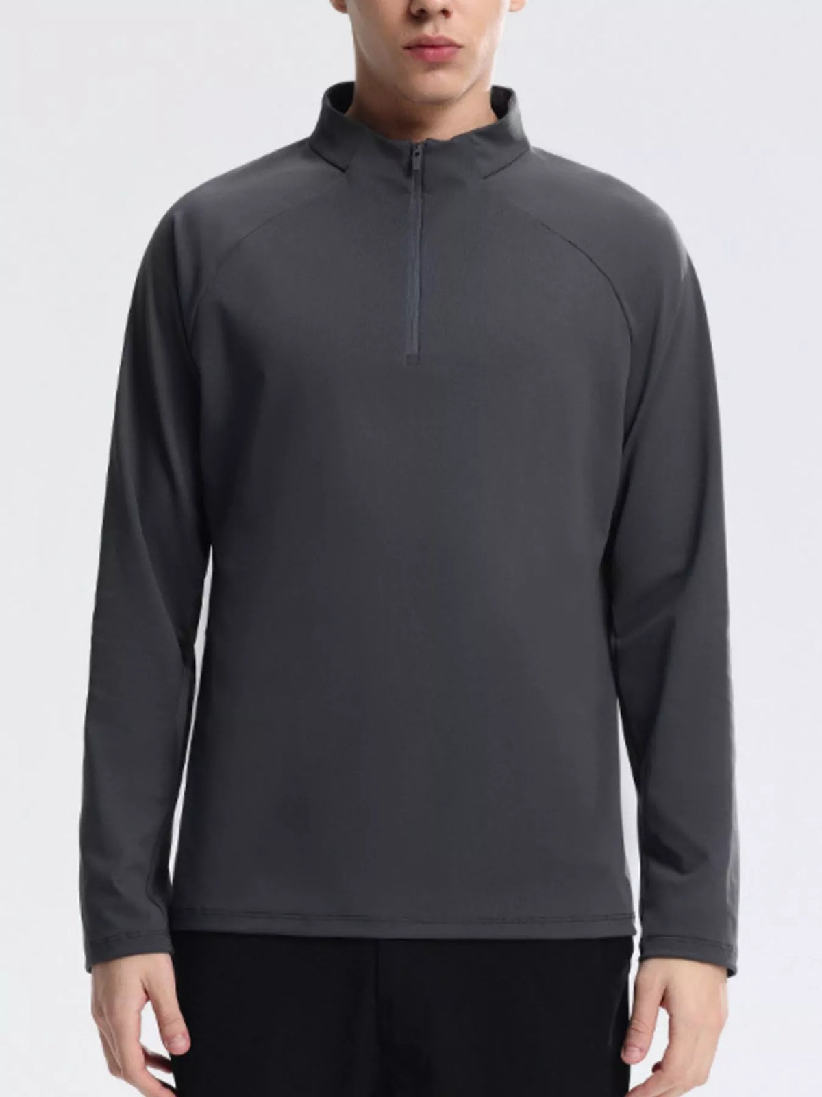 Men's Plus Size Half-Zip Long Sleeve Sweatshirt