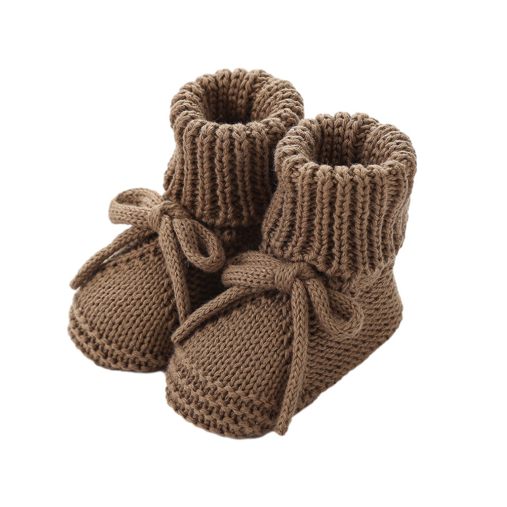 Bow-tie Strap Knitted Toddler Shoes