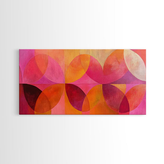 Abstract Geometric Wall Art, Pink Shapes, Preppy Dorm Room Wall Art, Wall Art For Girl's Room or Dorm