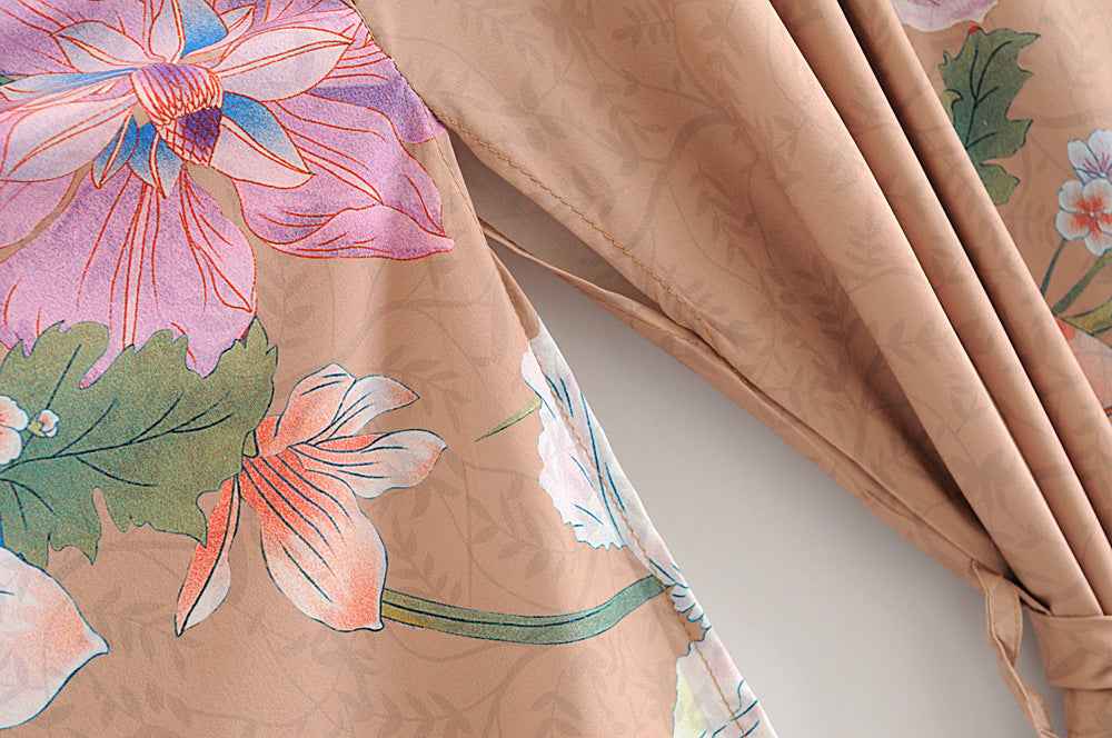 Peacock Print Kimono Cardigan Jacket Streetwear Loose Fit