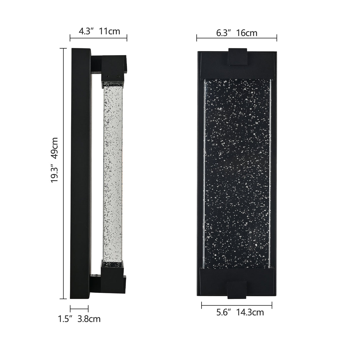 Black Aluminum Finish Outdoor Wall Light
