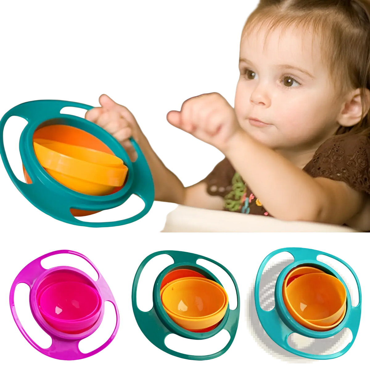 360 Rotating Universal Spill Proof Baby Feeding Bowl