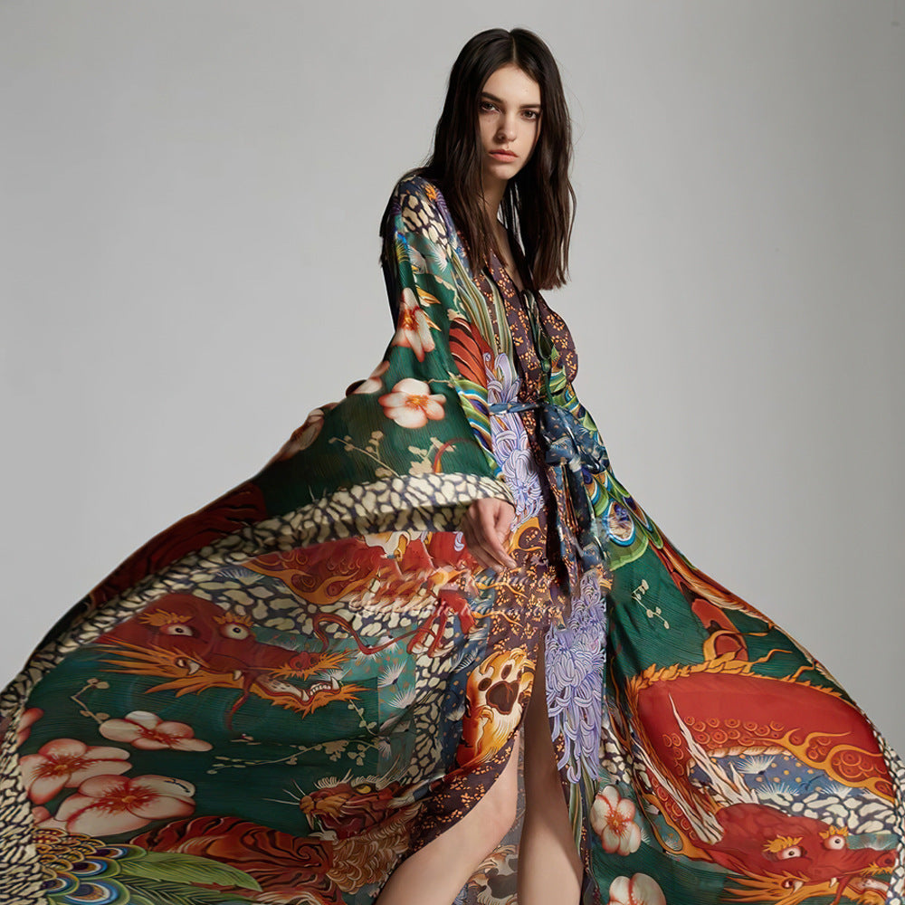 Beach Kimono Cardigan Robe – Dragon & Phoenix Sun Shirt