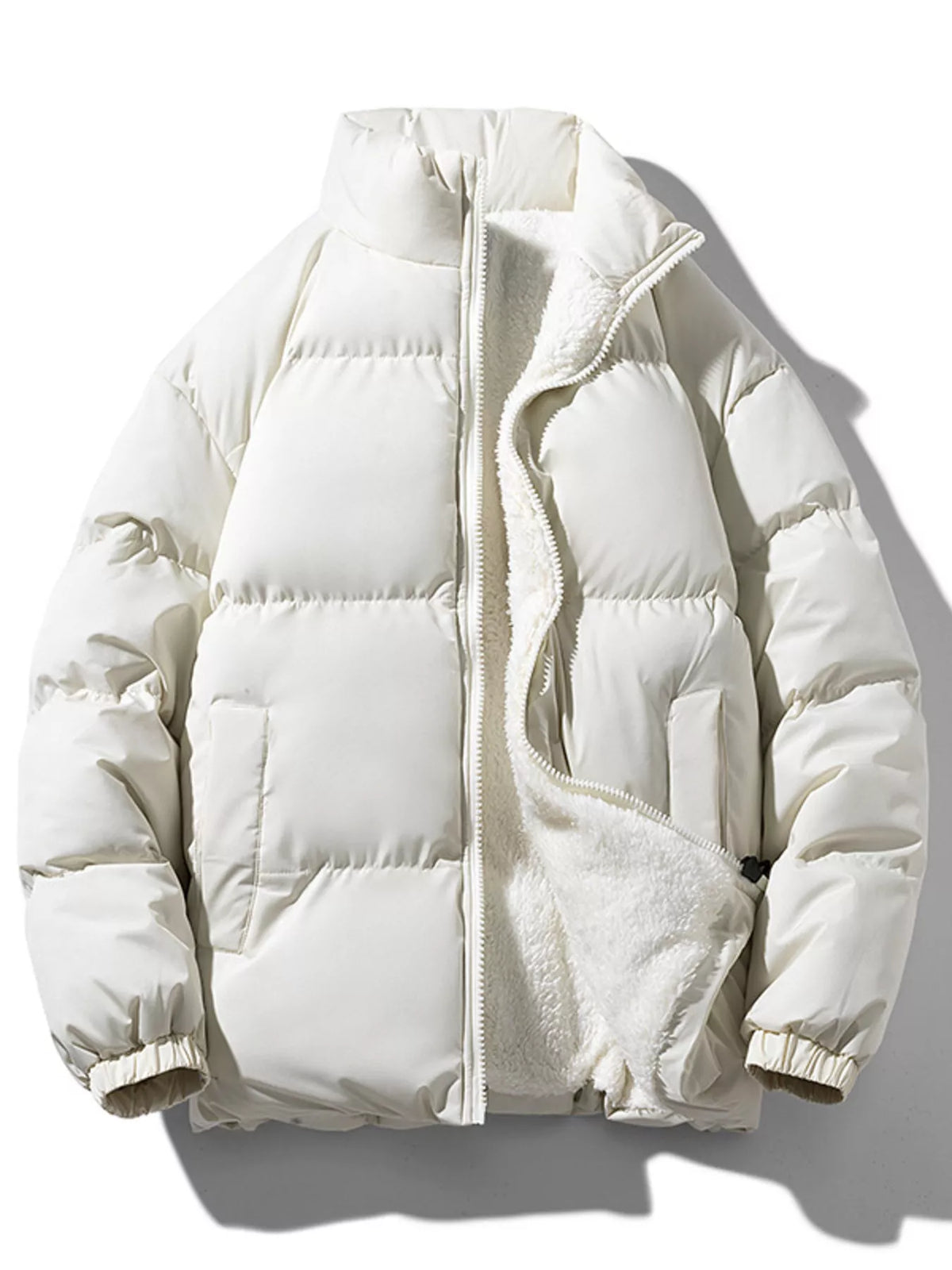 Men's Plus Size Zip Up Sherpa Lined Puffer Jacket