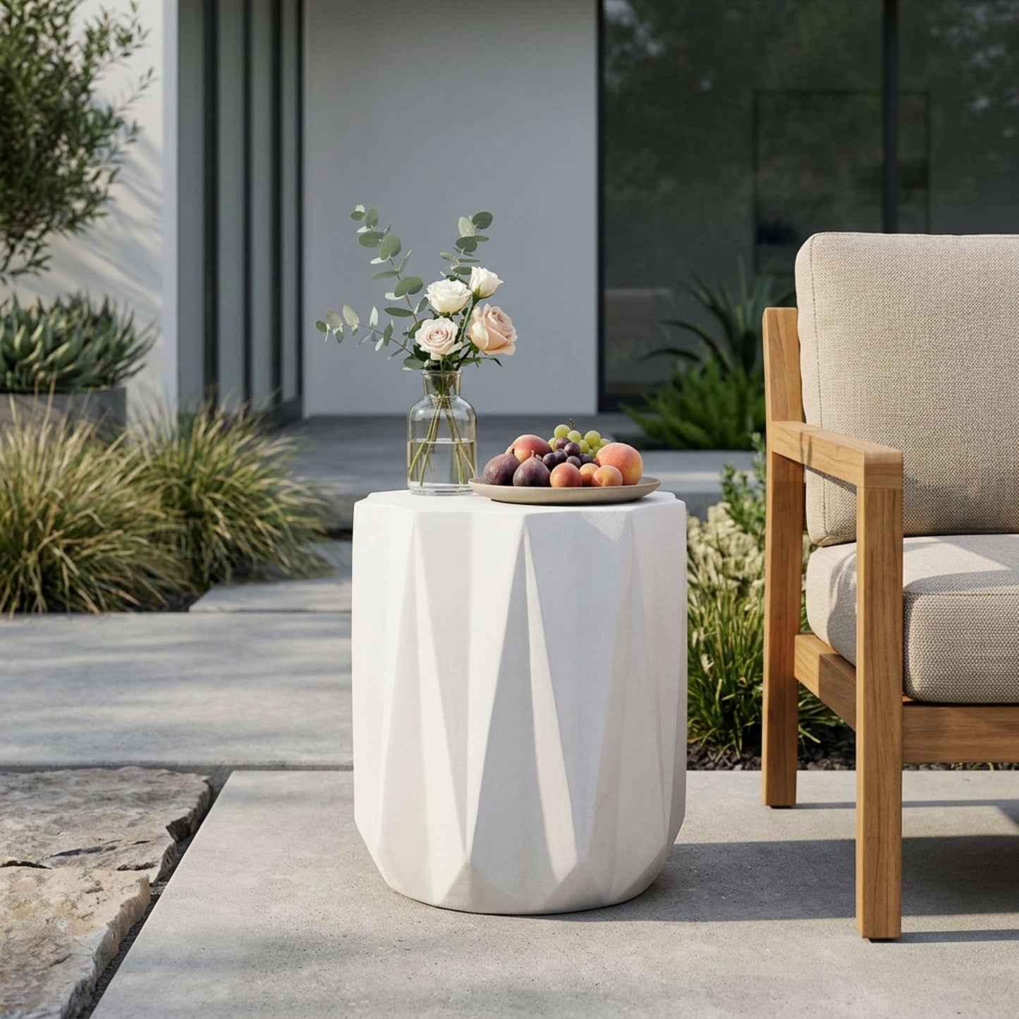 Outdoor Lightweight Concrete Side Table