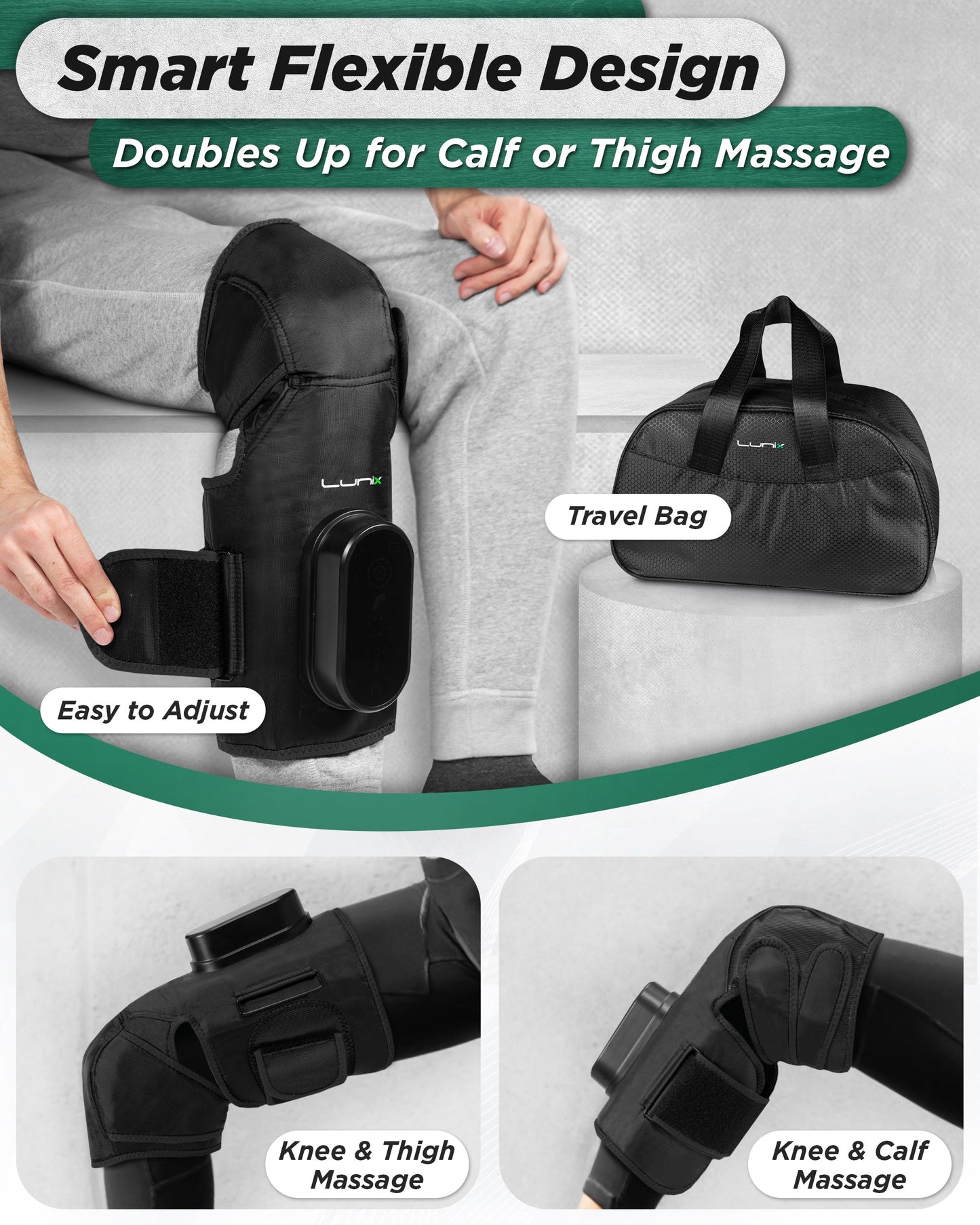 LX4 Knee Massager, Charcoal Black