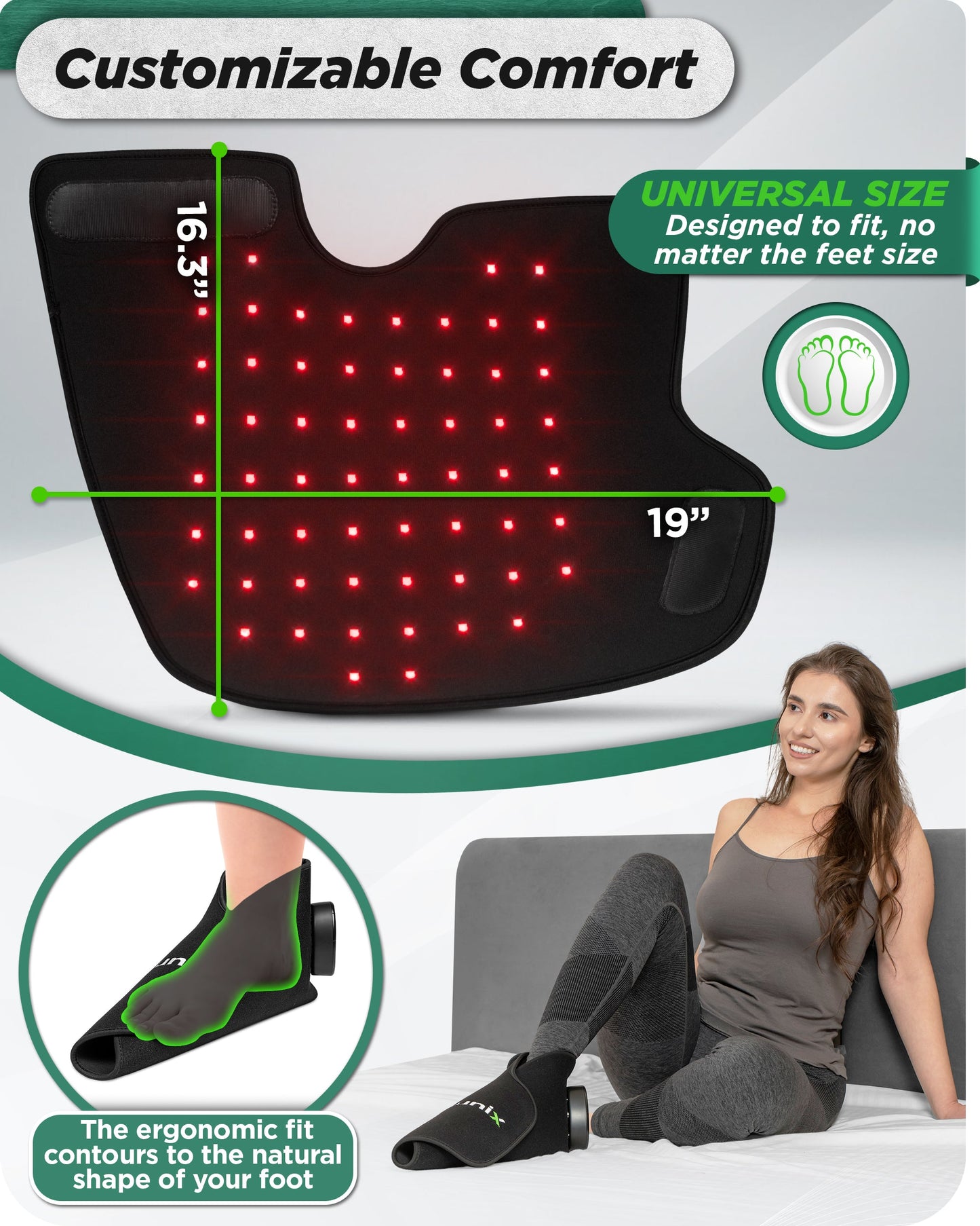 LX24 Red Light Therapy for Feet,  Charcoal Black
