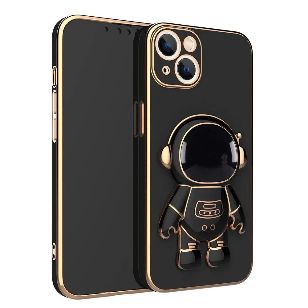 3d Astronaut Electroplated Anti-drop Phone Case with Stand