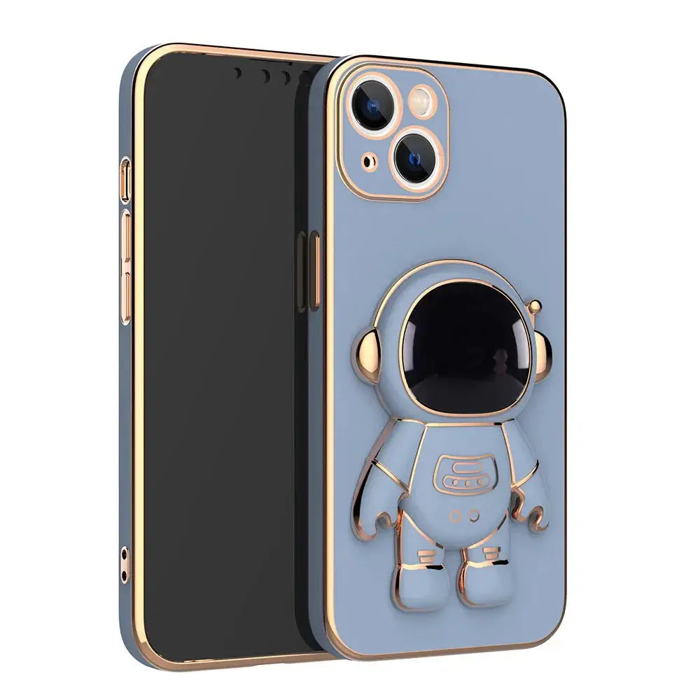 3d Astronaut Electroplated Anti-drop Phone Case with Stand