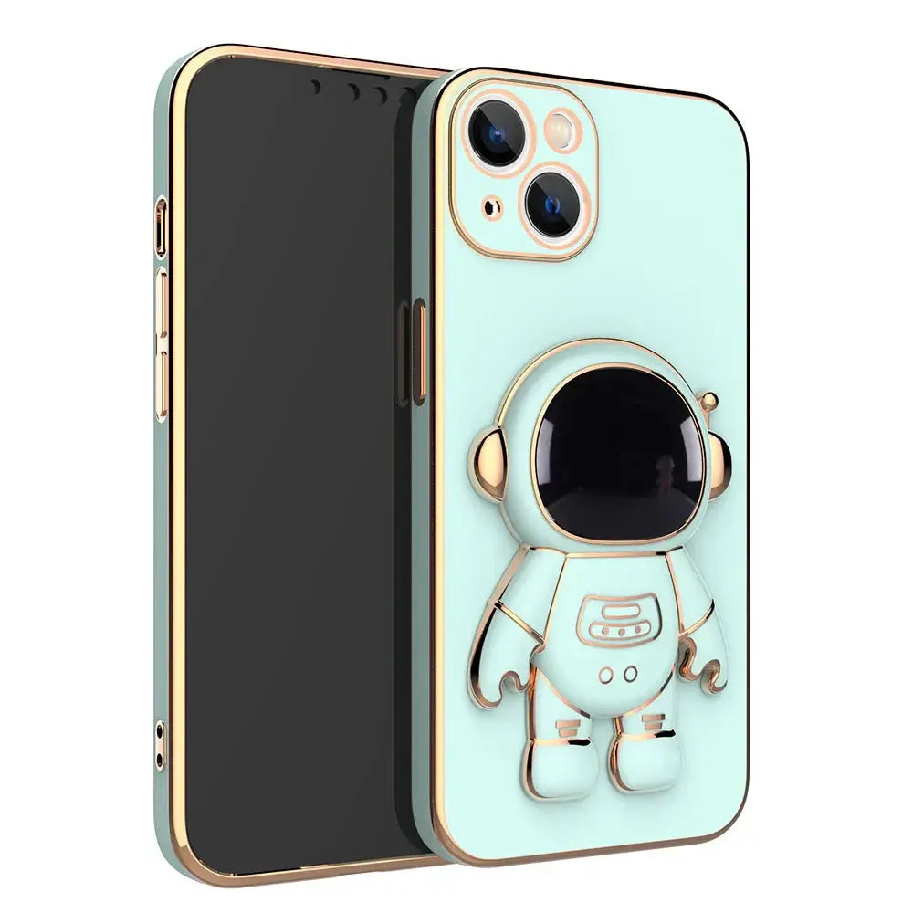 3d Astronaut Electroplated Anti-drop Phone Case with Stand