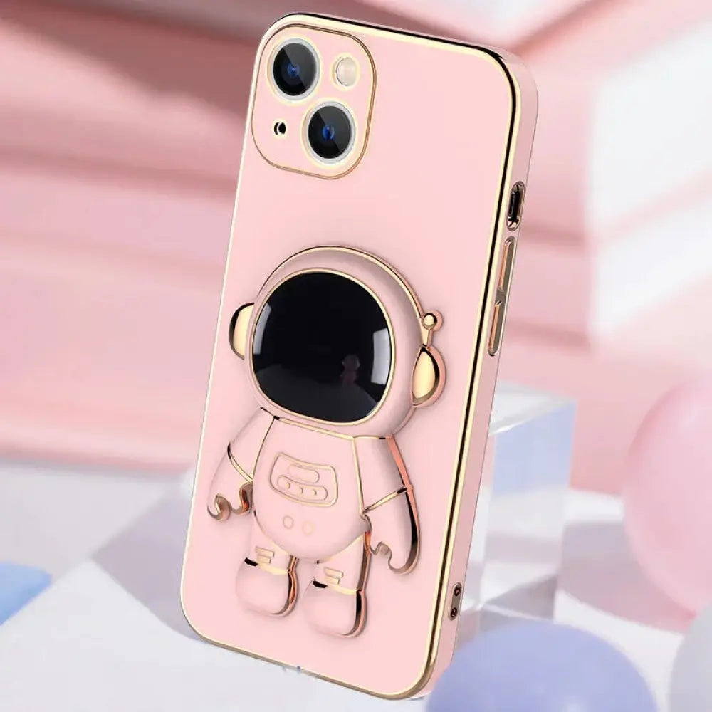 3d Astronaut Electroplated Anti-drop Phone Case with Stand