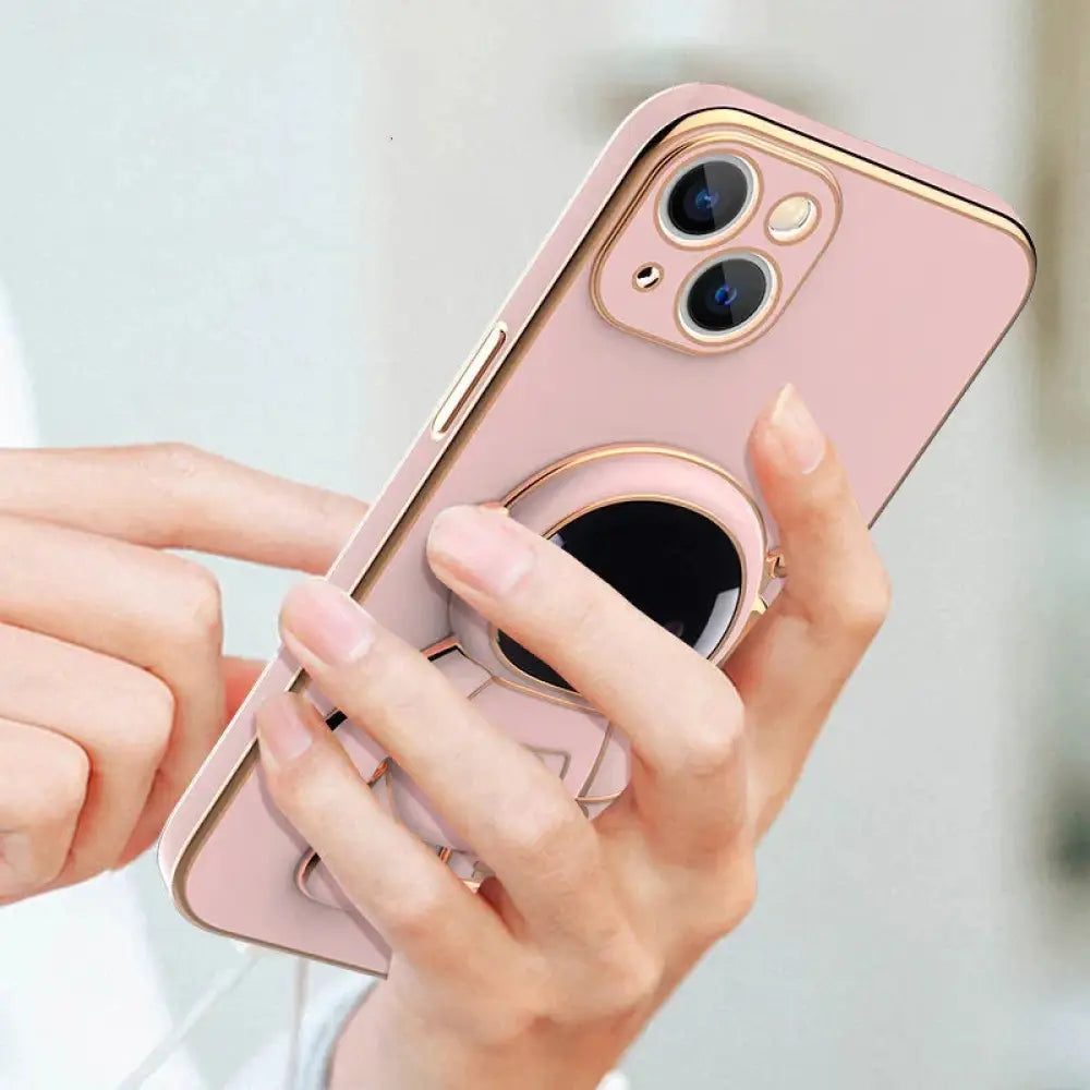 3d Astronaut Electroplated Anti-drop Phone Case with Stand