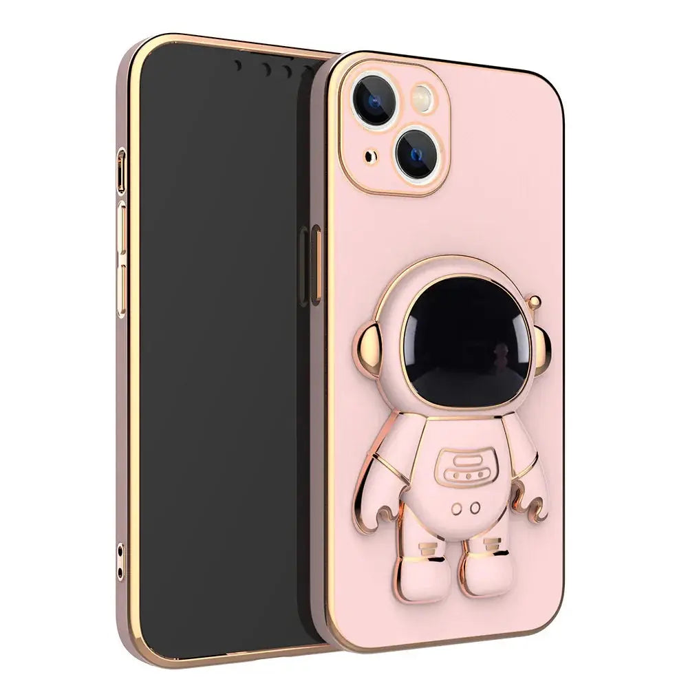 3d Astronaut Electroplated Anti-drop Phone Case with Stand