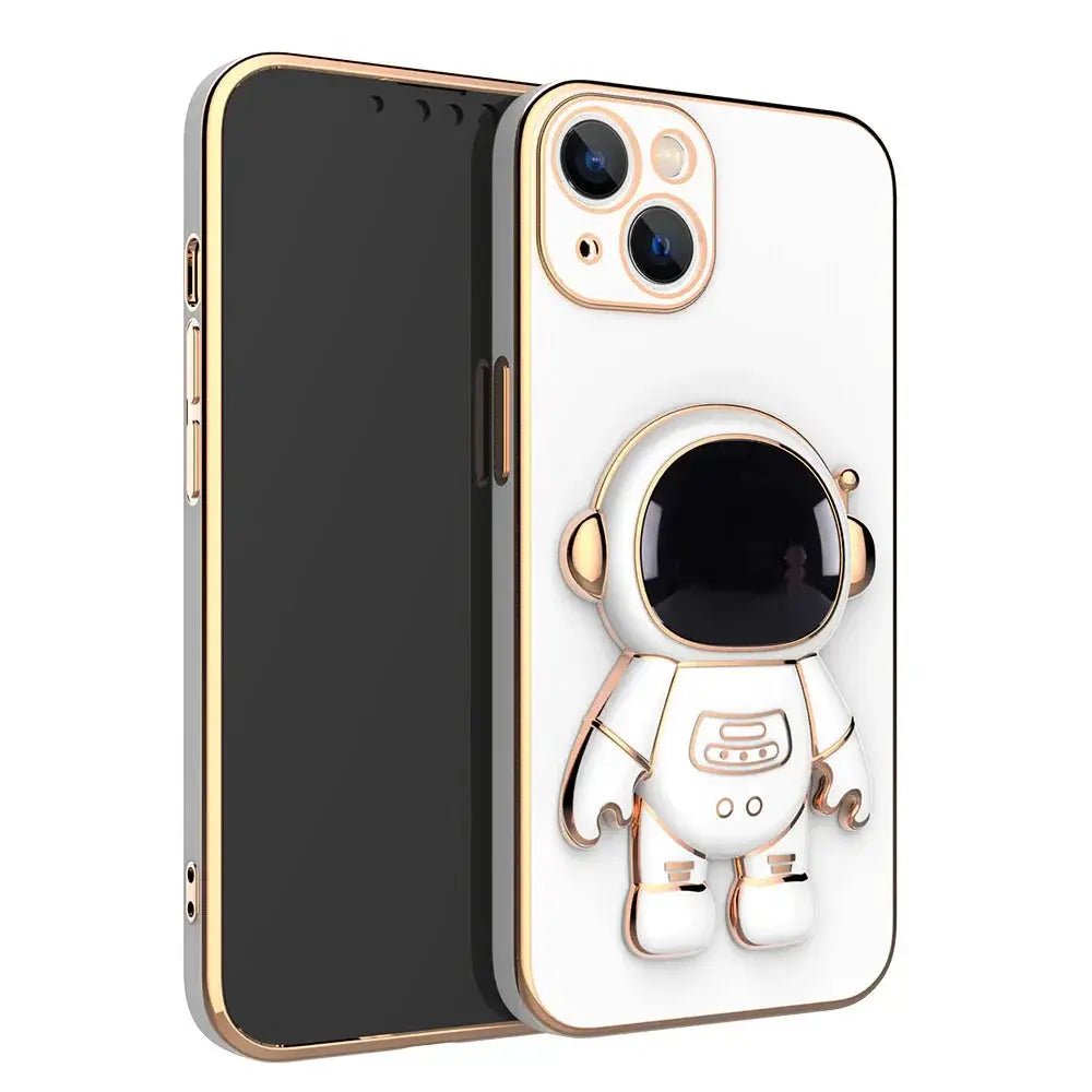 3d Astronaut Electroplated Anti-drop Phone Case with Stand
