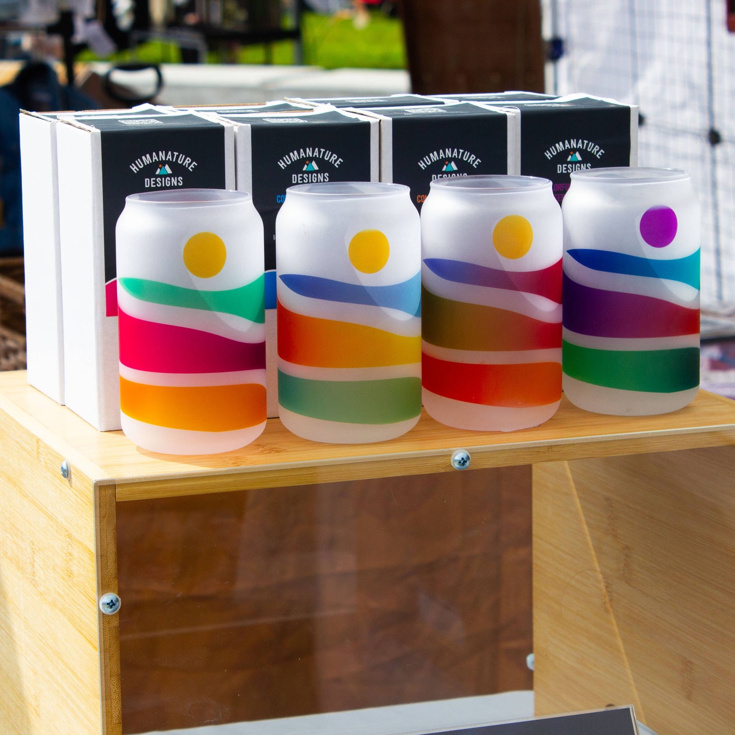 Human Nature Designs - Colorful Mountain Beer Glass - Colorful Glassware