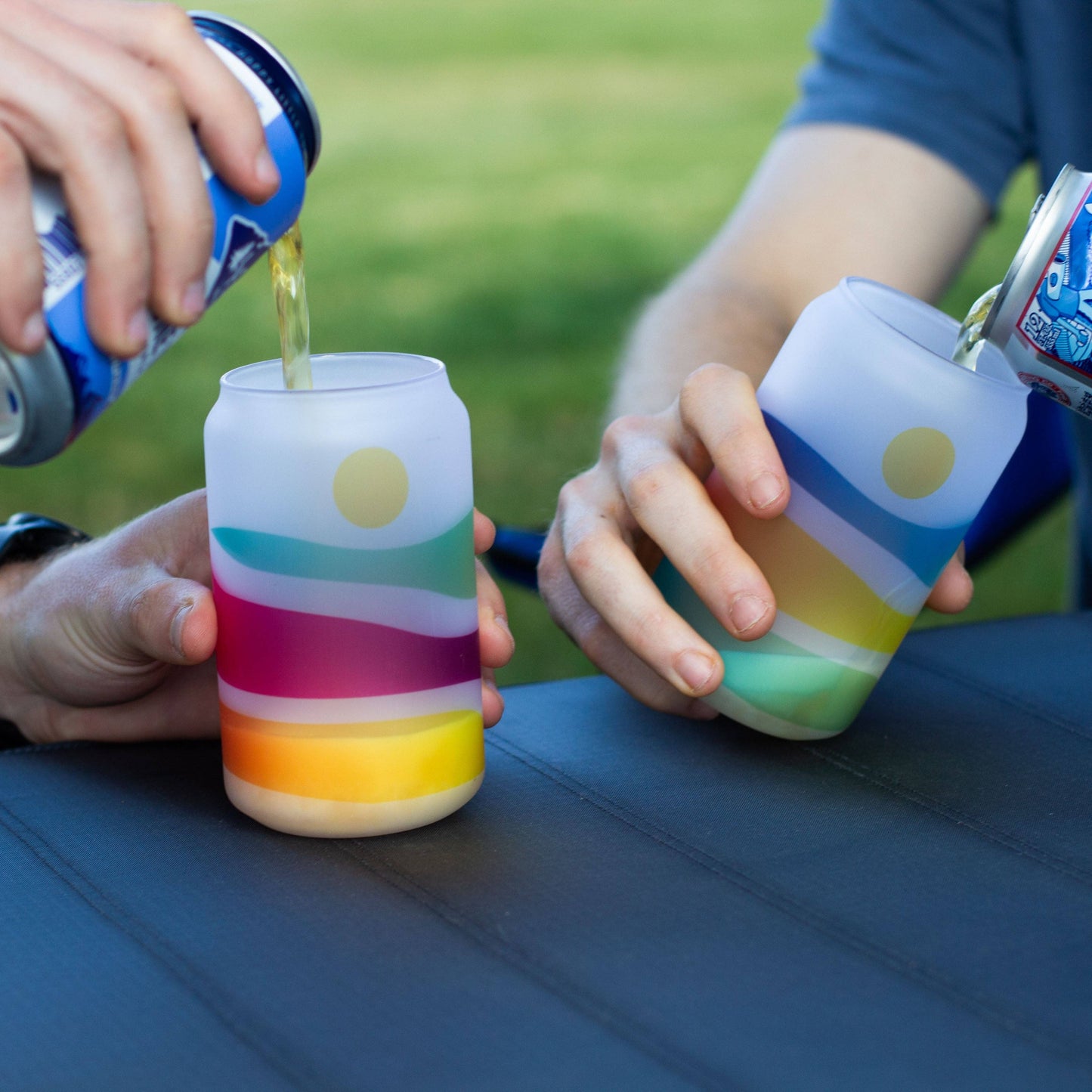 Human Nature Designs - Colorful Mountain Beer Glass - Colorful Glassware