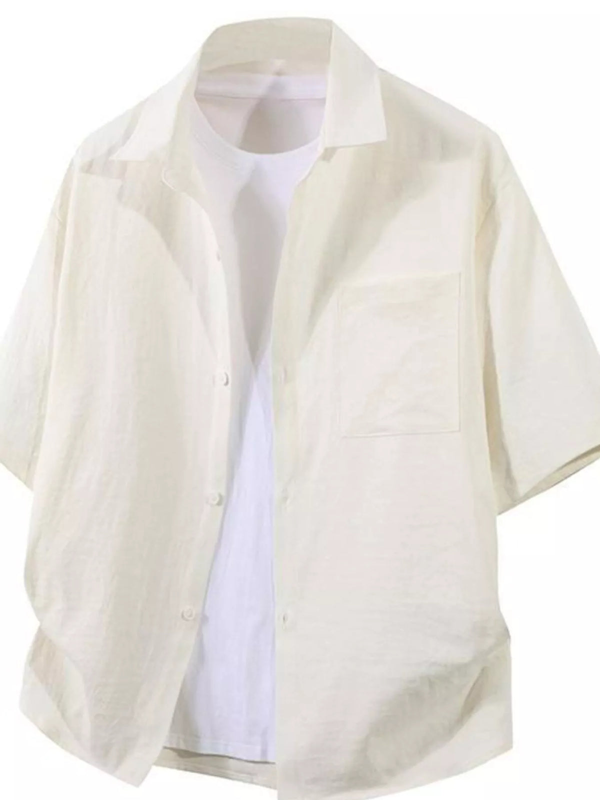 Men's Plus Size Casual Short Sleeve Button-Down Shirt