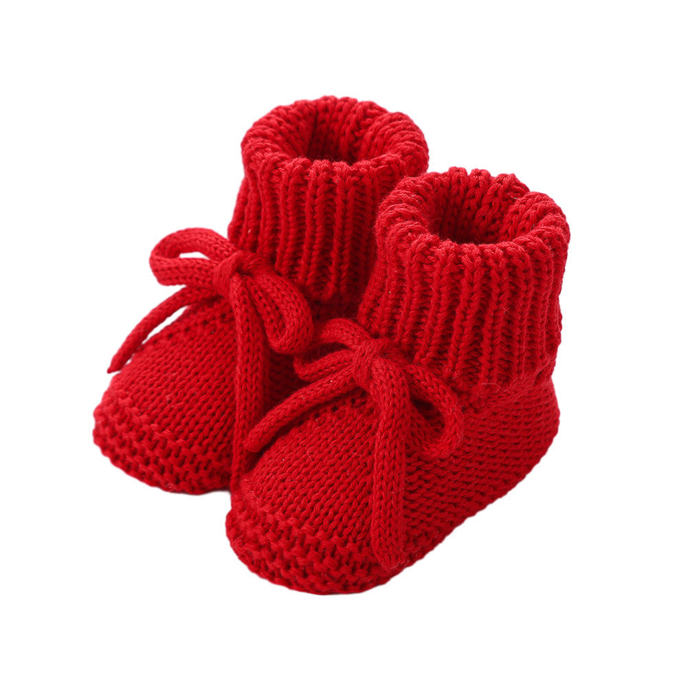 Bow-tie Strap Knitted Toddler Shoes