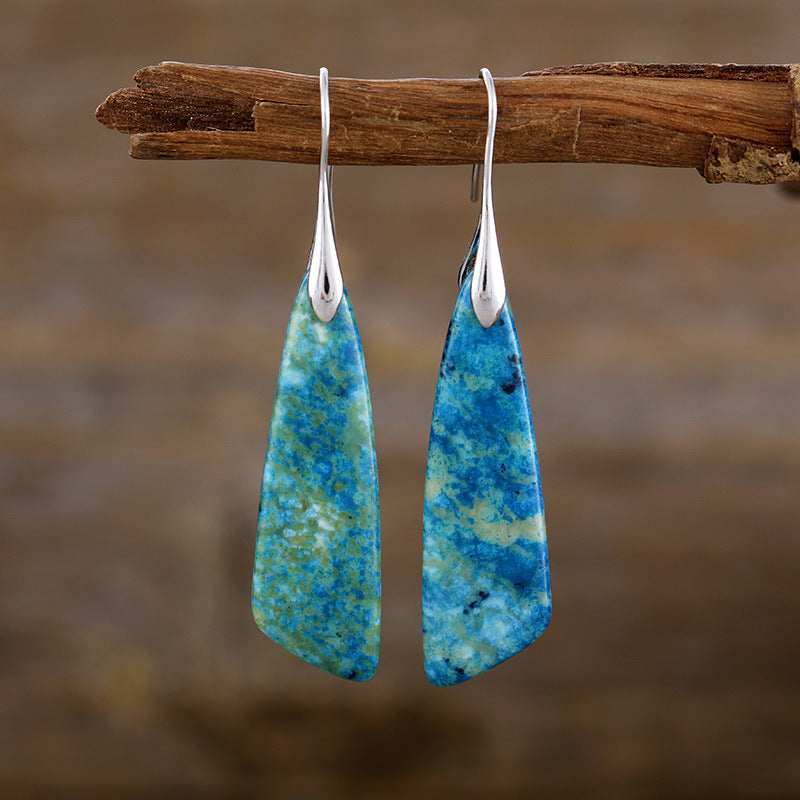 Bohemian Emperor Stone Geometric Pendant Earrings