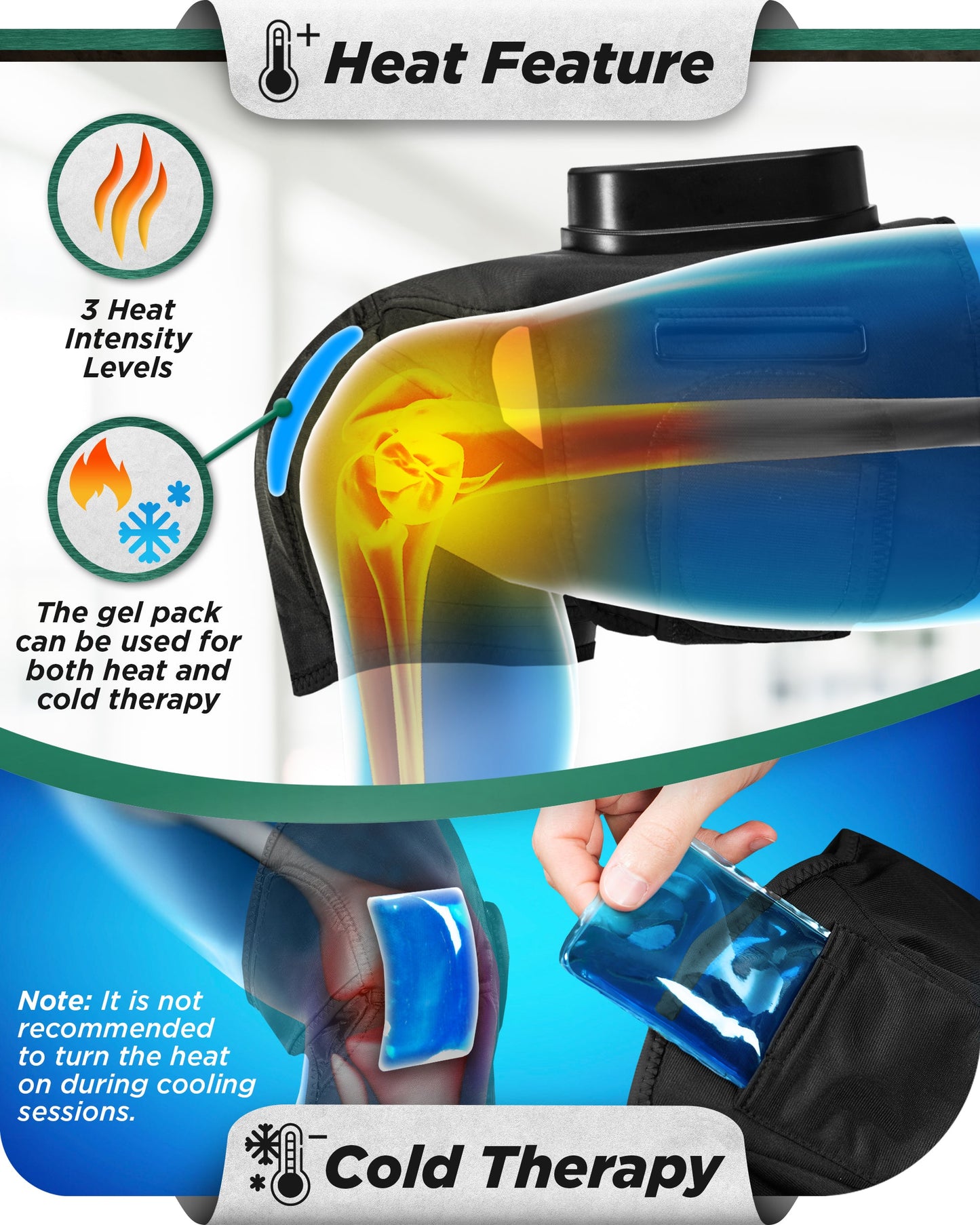 LX4 Knee Massager, Charcoal Black