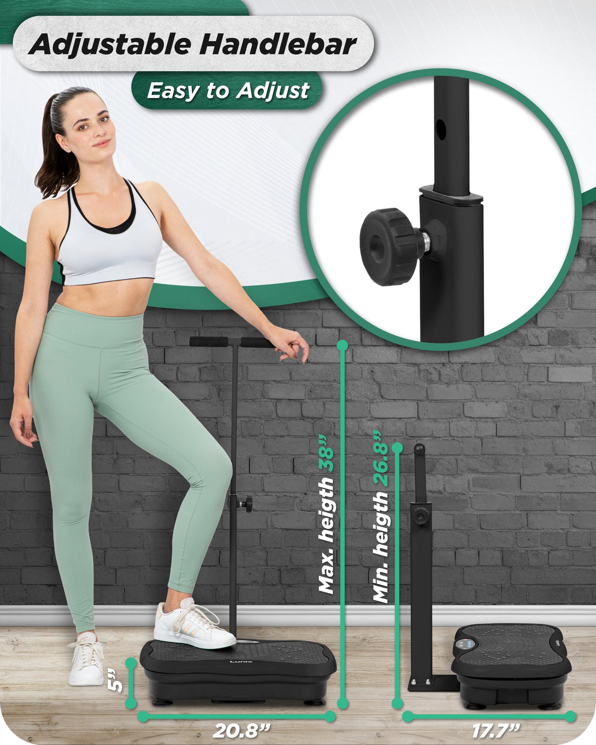 LX18 Vibration Plate, Charcoal Black