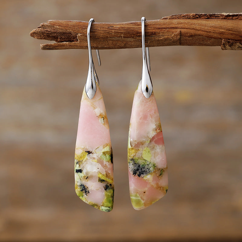 Bohemian Emperor Stone Geometric Pendant Earrings