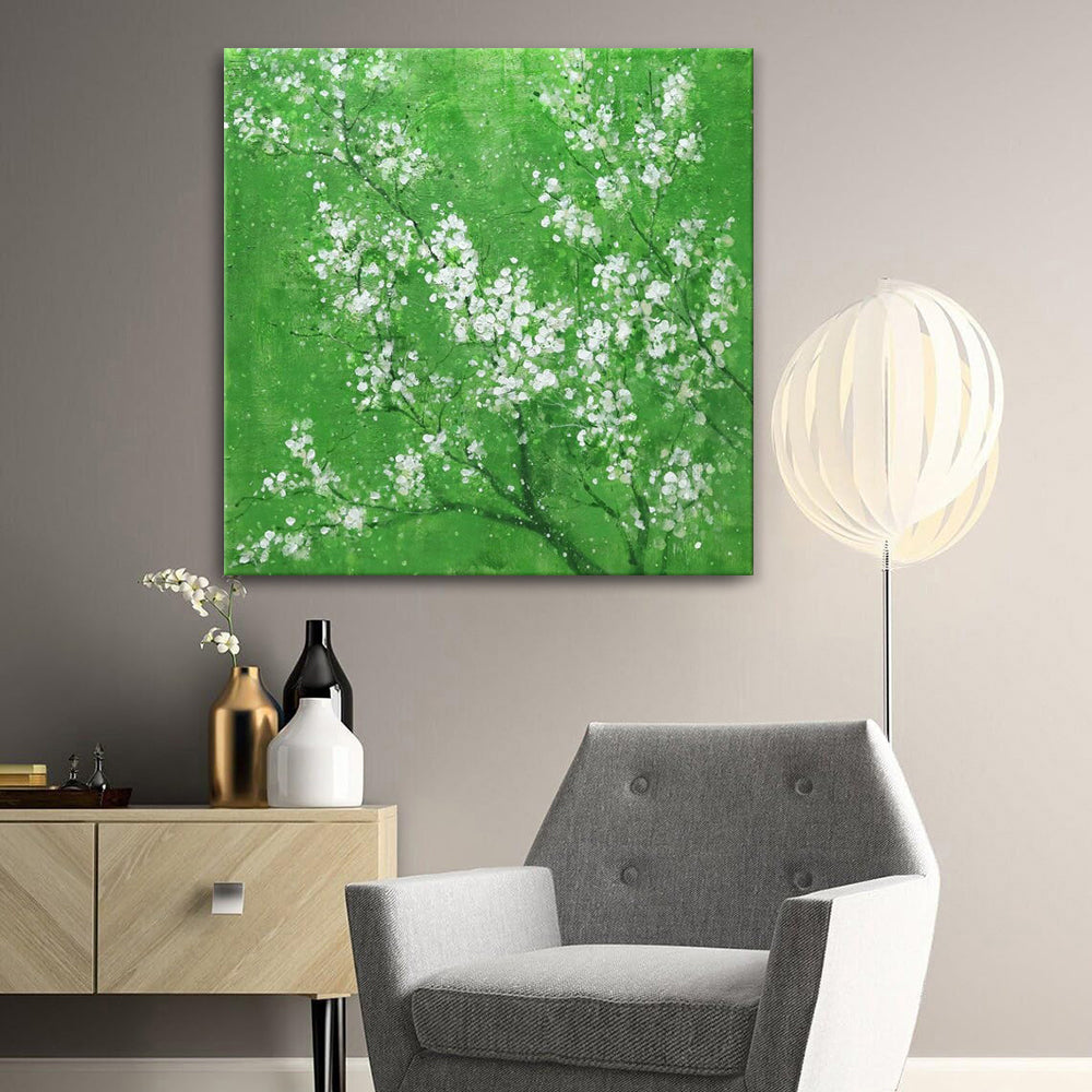 Handmade Oil Painting on Canvas – Gentle Peach Blossoms (Frameless, Unstretched)