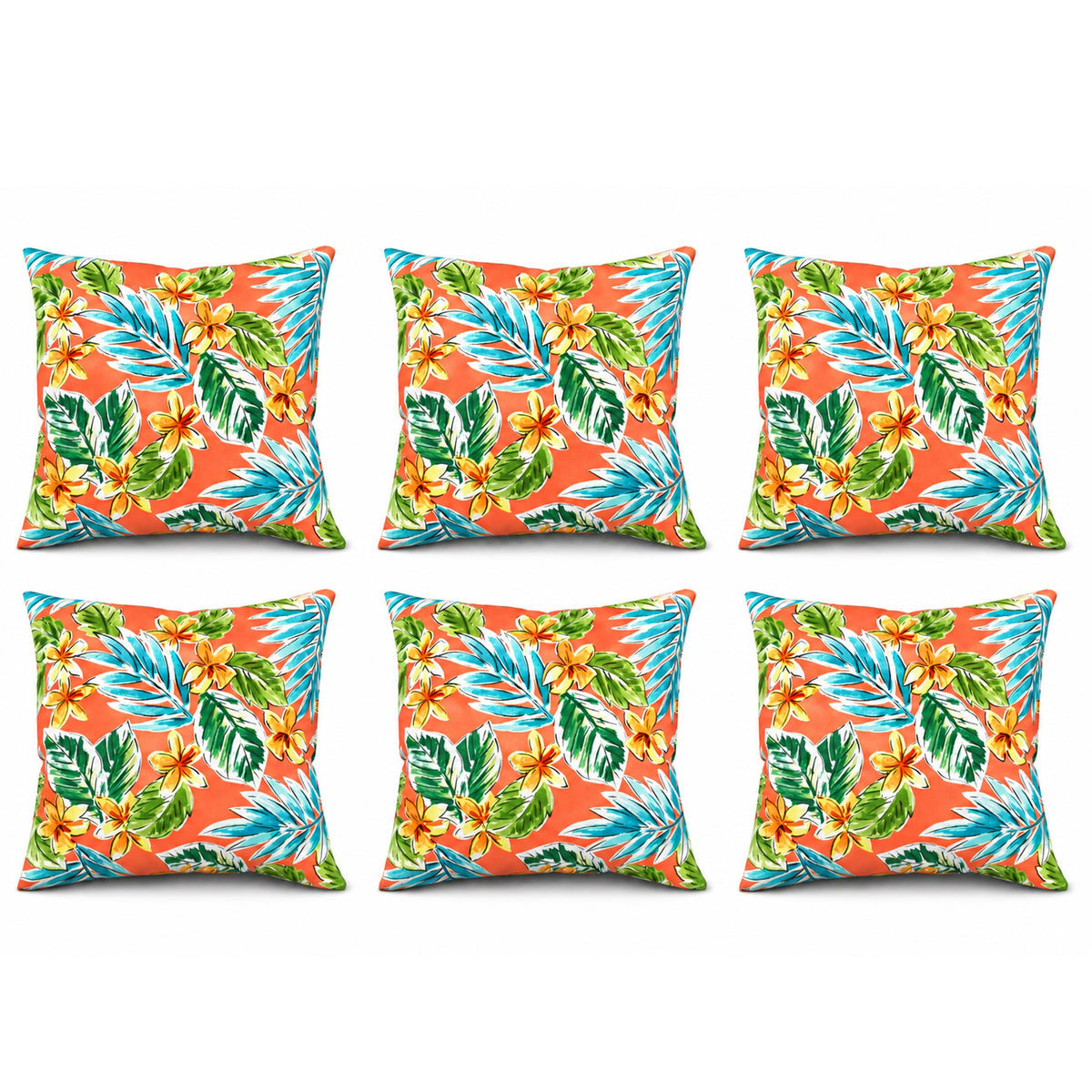 6 Pack Outdoor Pillow Covers - Water-Repellent Decorative Cushions