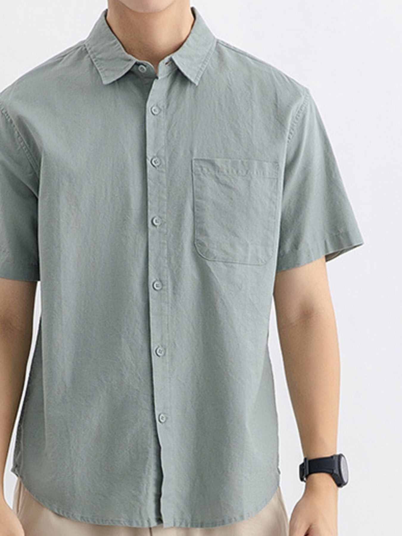 Men's Plus Size Button Up Short Sleeve Shirt