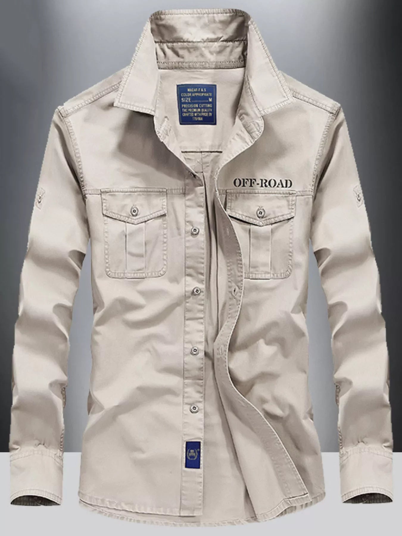 Men's Plus Size Button Up Long Sleeve Shirt