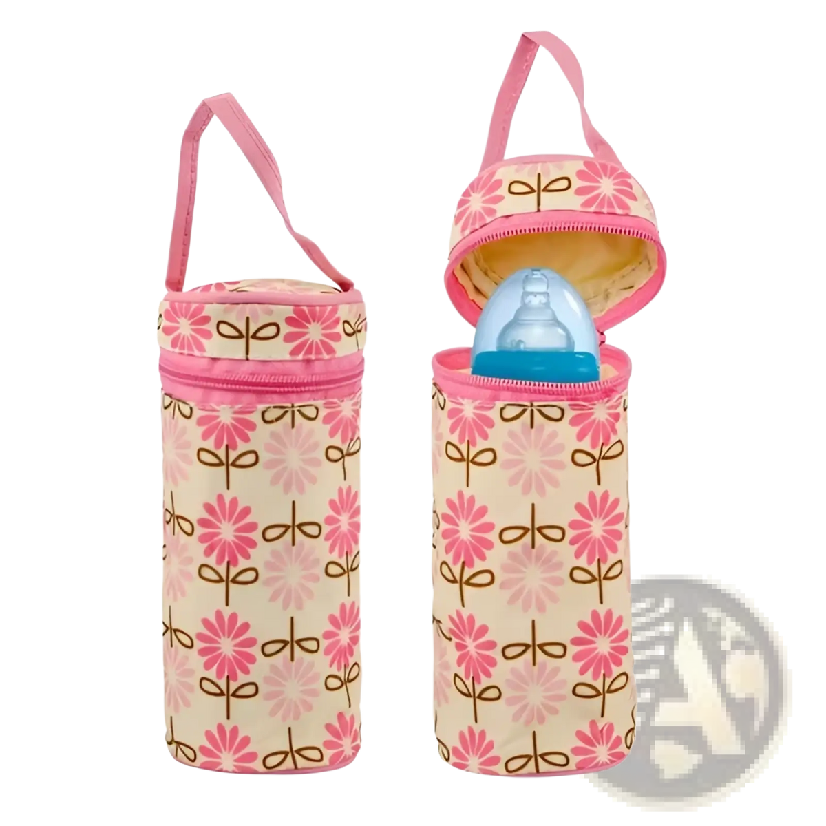 5 Piece Bear Appliqué Baby Diaper Travel Bag Set