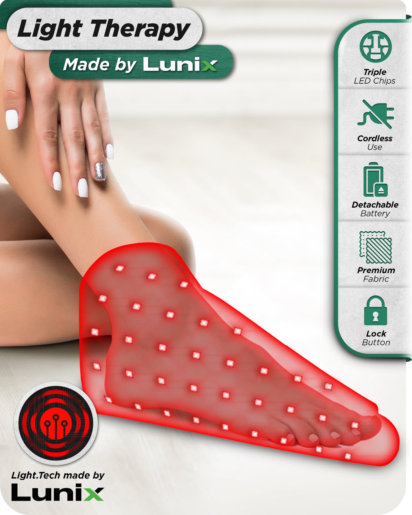LX24 Red Light Therapy for Feet,  Charcoal Black