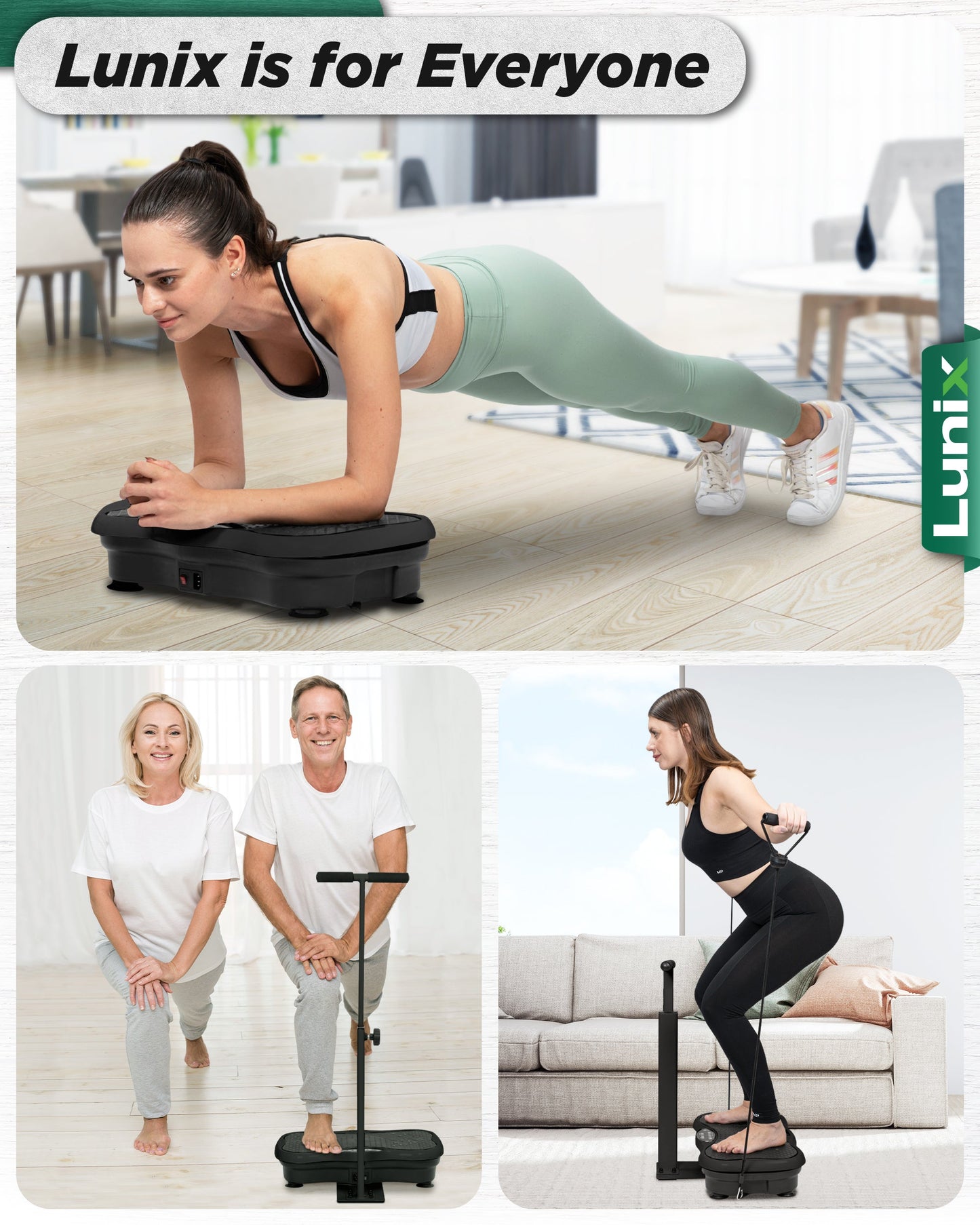 LX18 Vibration Plate, Charcoal Black