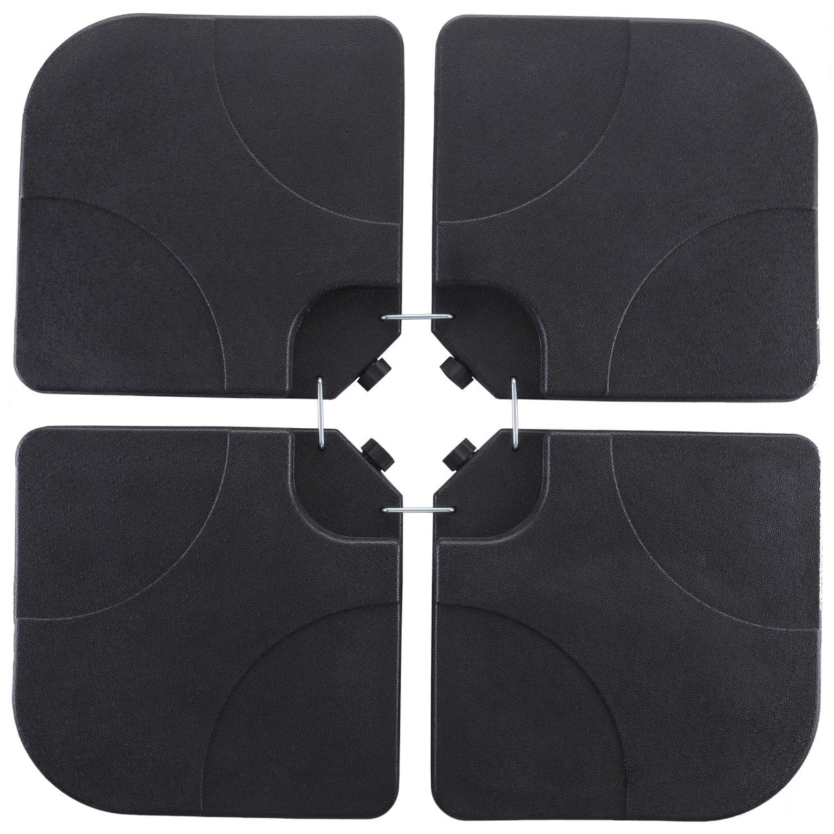 Ainfox 220 lb Weighted Umbrella Base Fillable Patio Umbrella Stand Waterproof Holder 4 Pack Weights Black