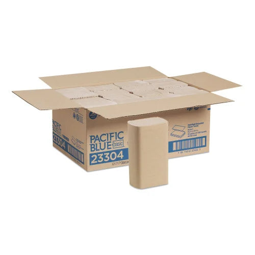 Pacific Blue® Multifold Paper Towels, 1-Ply, Brown, 4,000 Towels (23304)