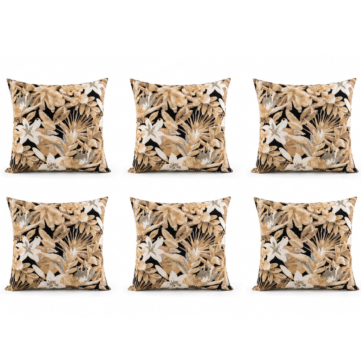 6 Pack Outdoor Pillow Covers - Water-Repellent Decorative Cushion Covers