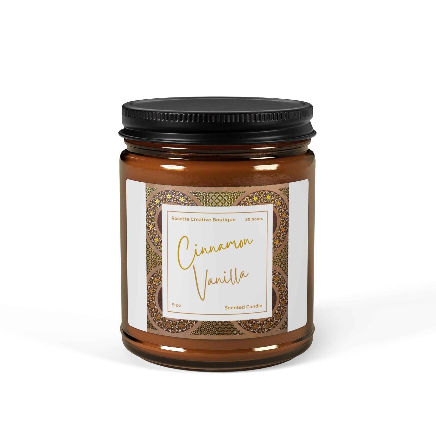 Cinnamon Vanilla Soy Candle – Hand-Poured Cozy Amber Jar