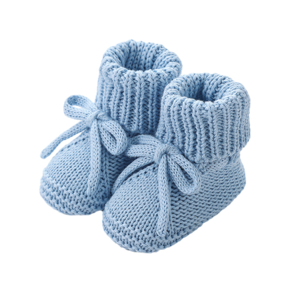 Bow-tie Strap Knitted Toddler Shoes
