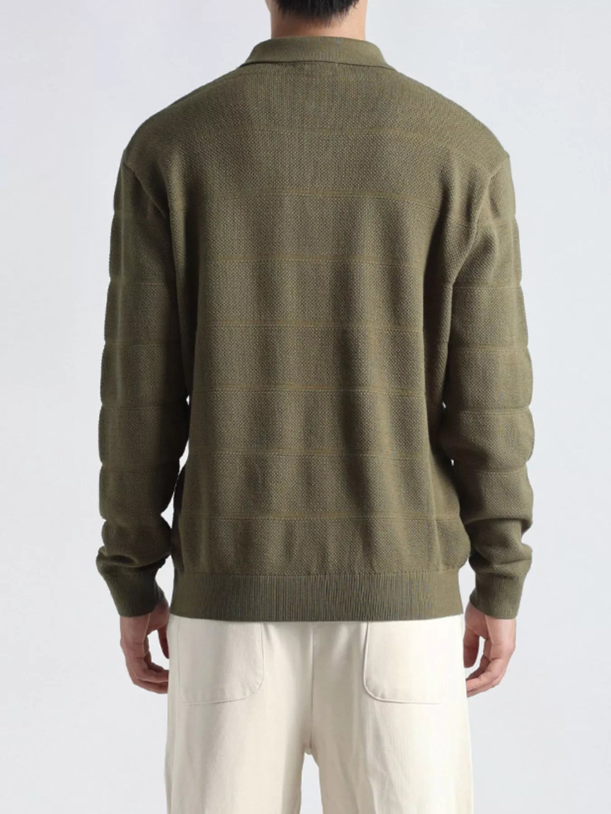 Men's Plus Size Button Detail Long Sleeve Knit Top