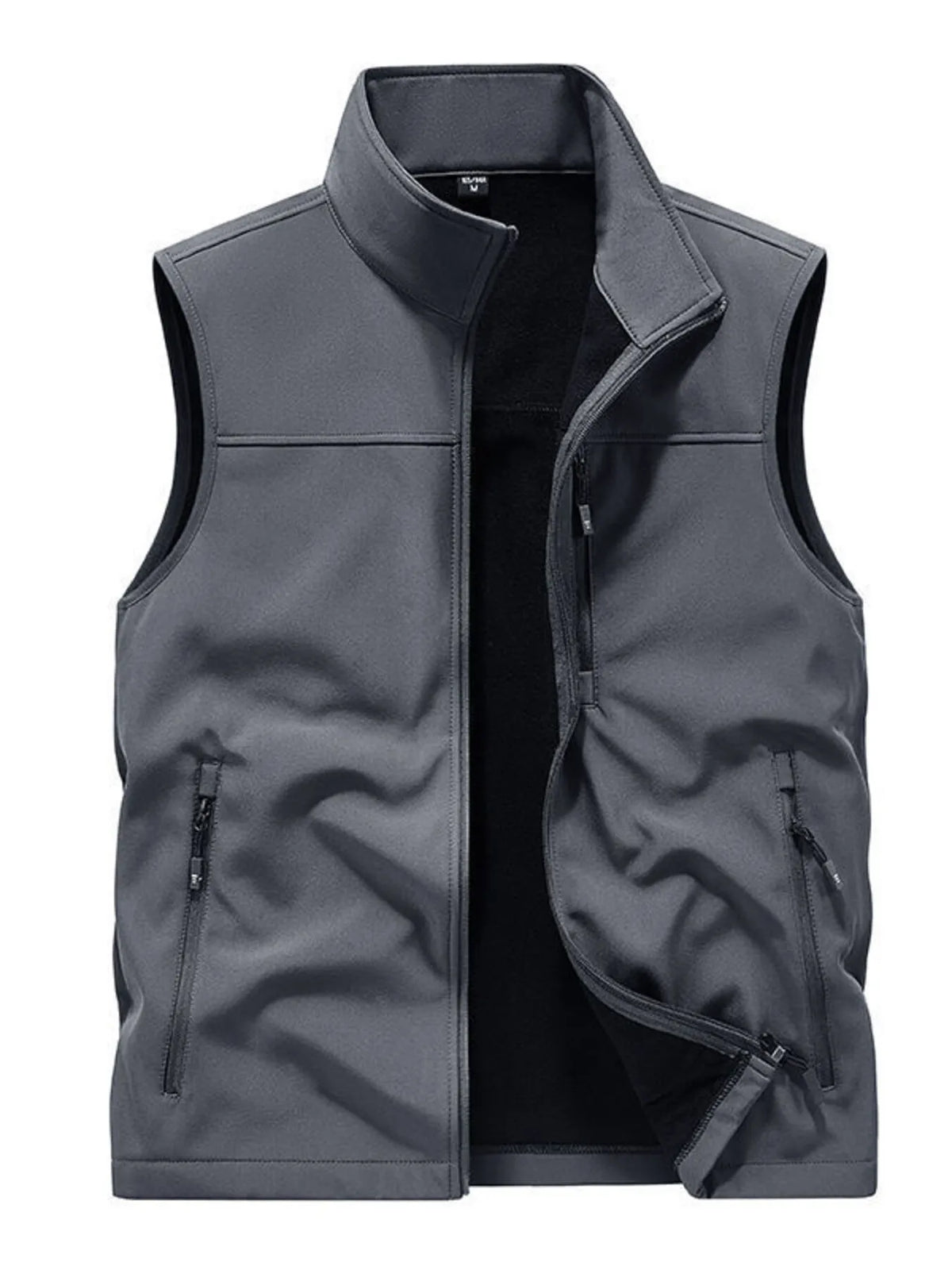 Men's Plus Size Casual Zip Up Fleece Lined Vest