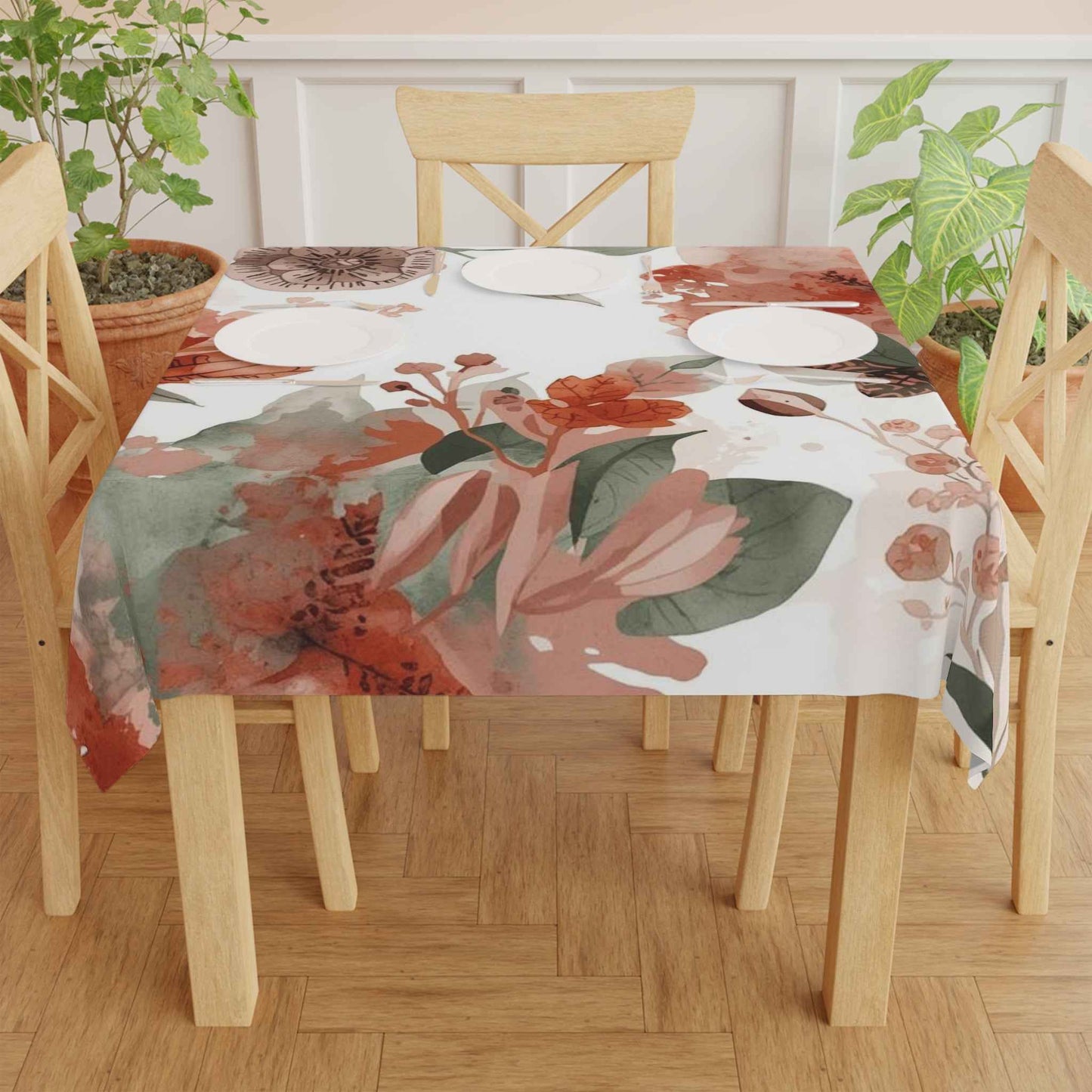 Bohemian Floral Tablecloth – Vibrant 100% Polyester Spring Dining Decor
