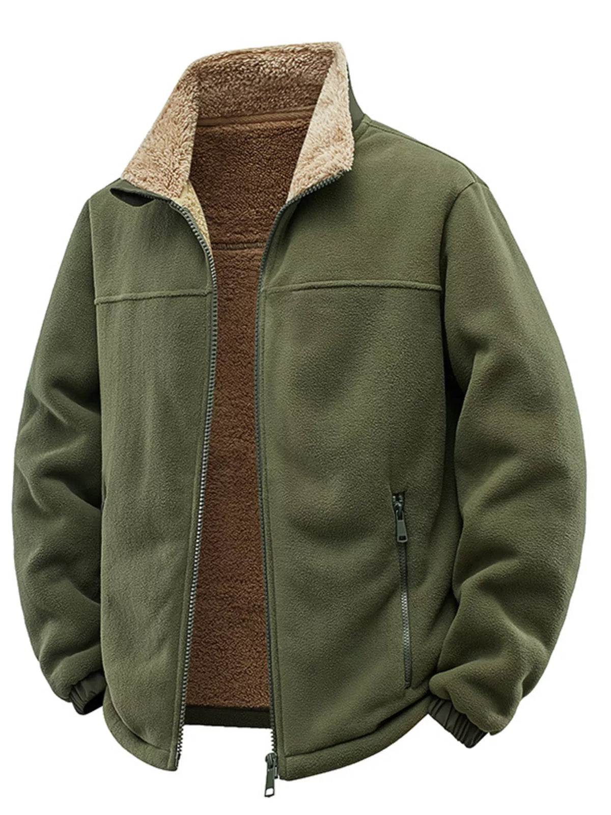 Men's Plus Size Zip Up Fleece Jacket