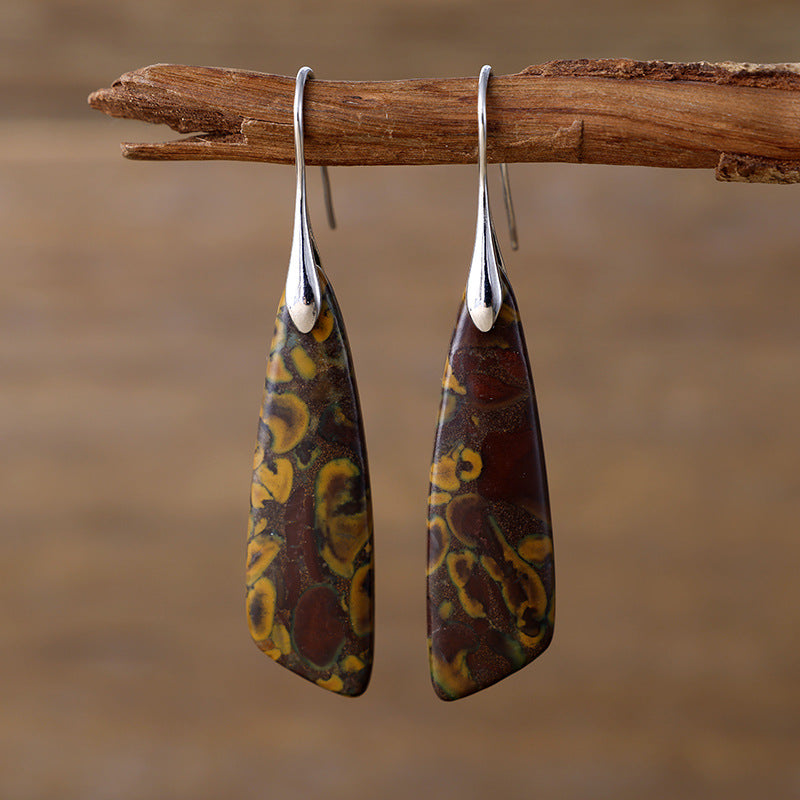 Bohemian Emperor Stone Geometric Pendant Earrings