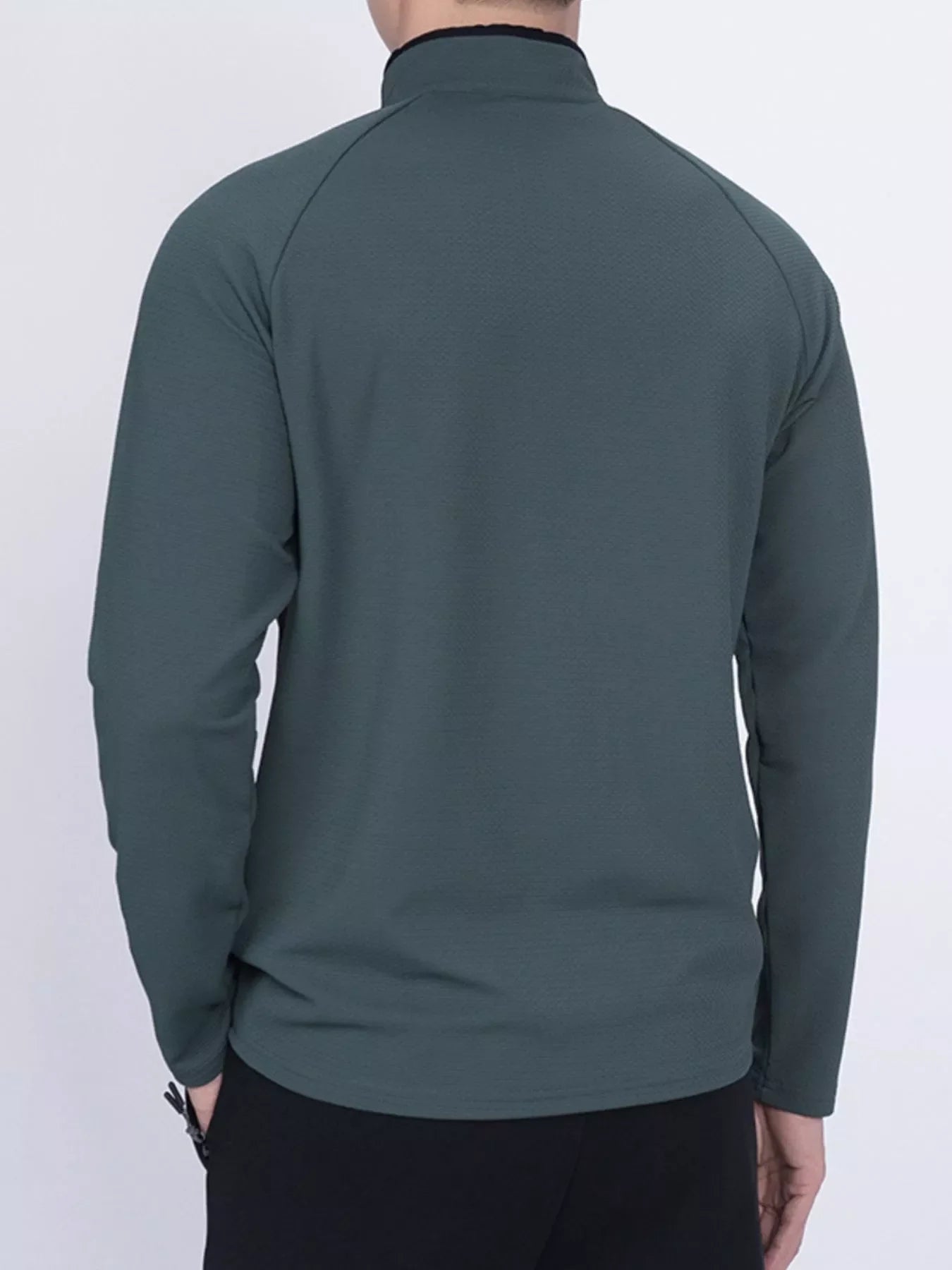 Men's Plus Size Casual Long Sleeve Quarter Zip T-Shirt
