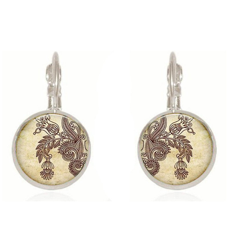 Charm Henna Yoga Amulet Mandala Earrings – Bohemian Drop Earrings