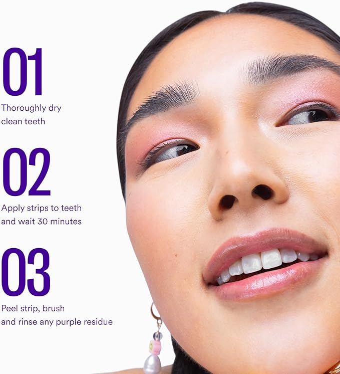 Purple Teeth Whitening Strips – Gentle Daily Purple Whitening Strips for Surface Stain Reduction & Natural Shine, Portable Whitening Strips Purple for Home or On-The-Go Use (14)