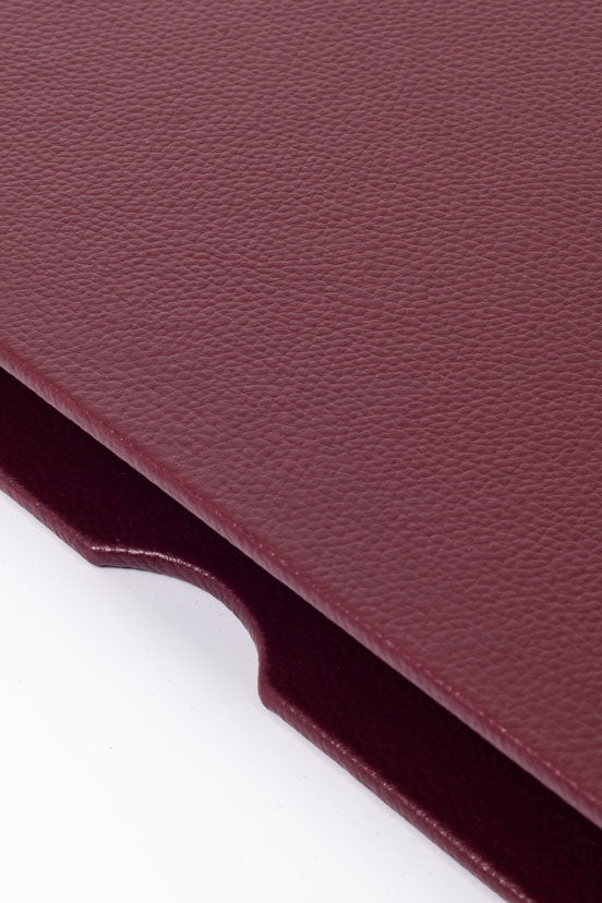 Leather Covered Desk Desk Claret Red Gold Detailed 50x35cm
