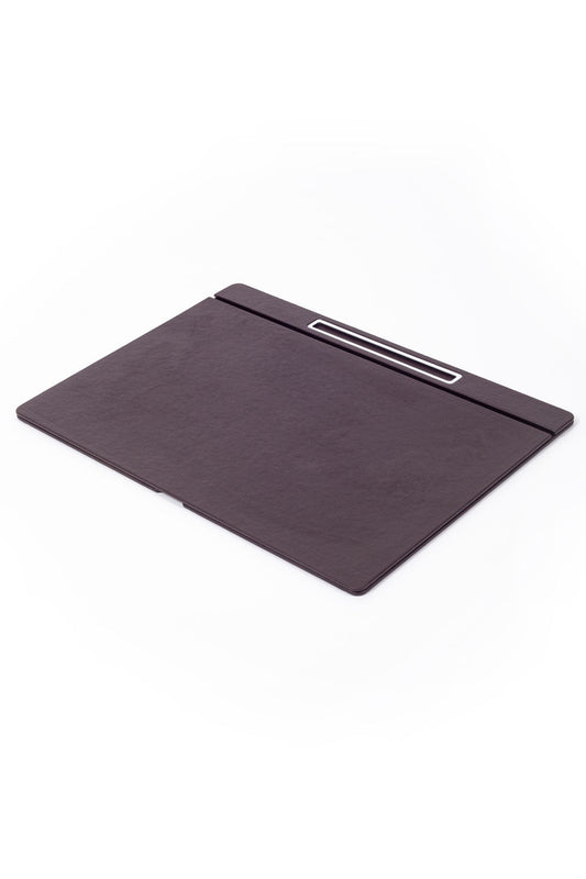 Leather Covered Desk Desk Brown Chrome Detailed 50x35cm
