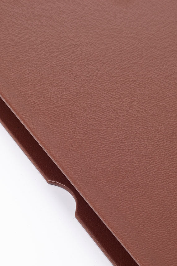 Leather Covered Desk Desk, Tan Chrome Detailed 50x35cm